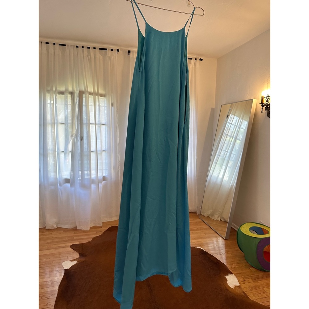 Silky blue maxi dress/cover up - size s BNWT